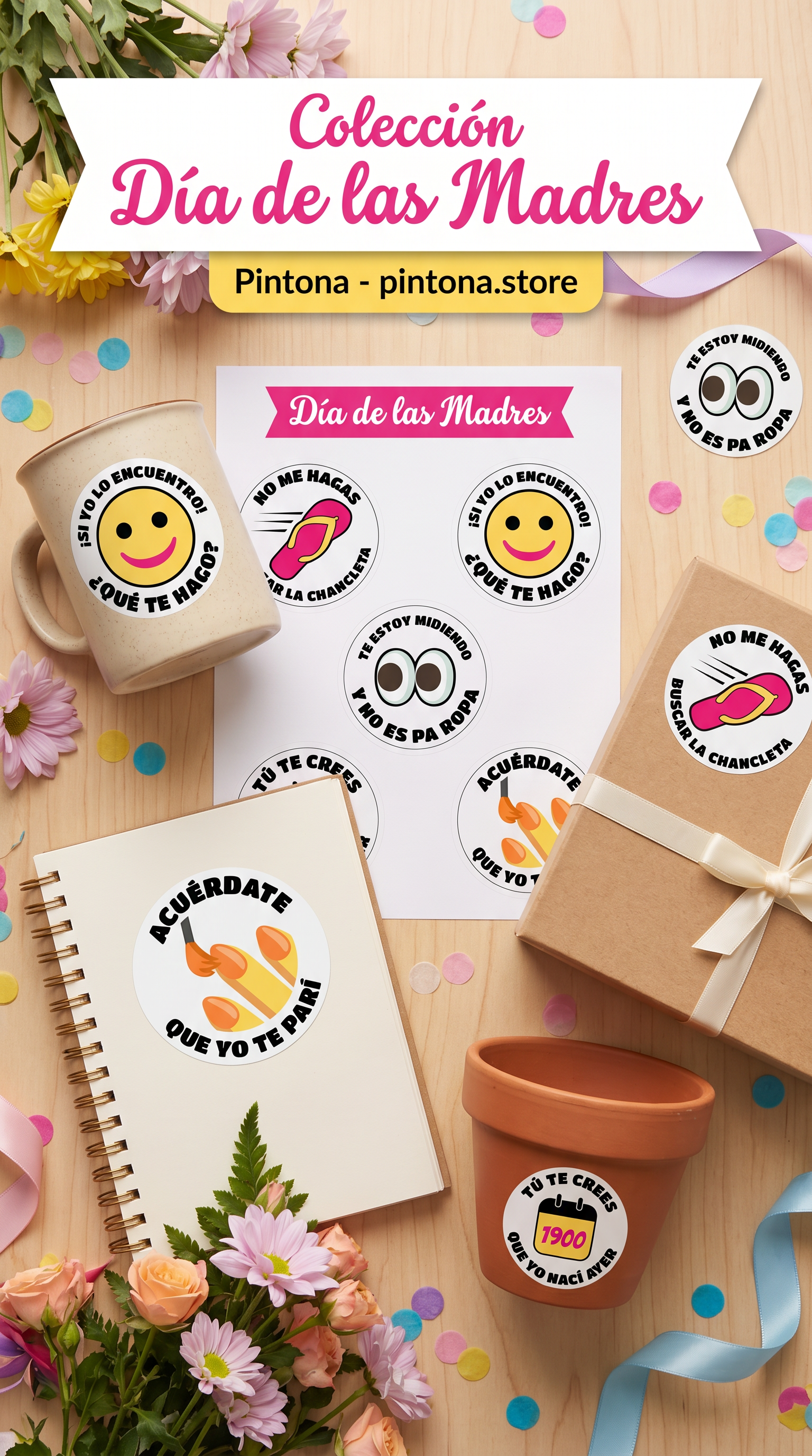 Mother's Day stickers. Pegatinas para las madres.